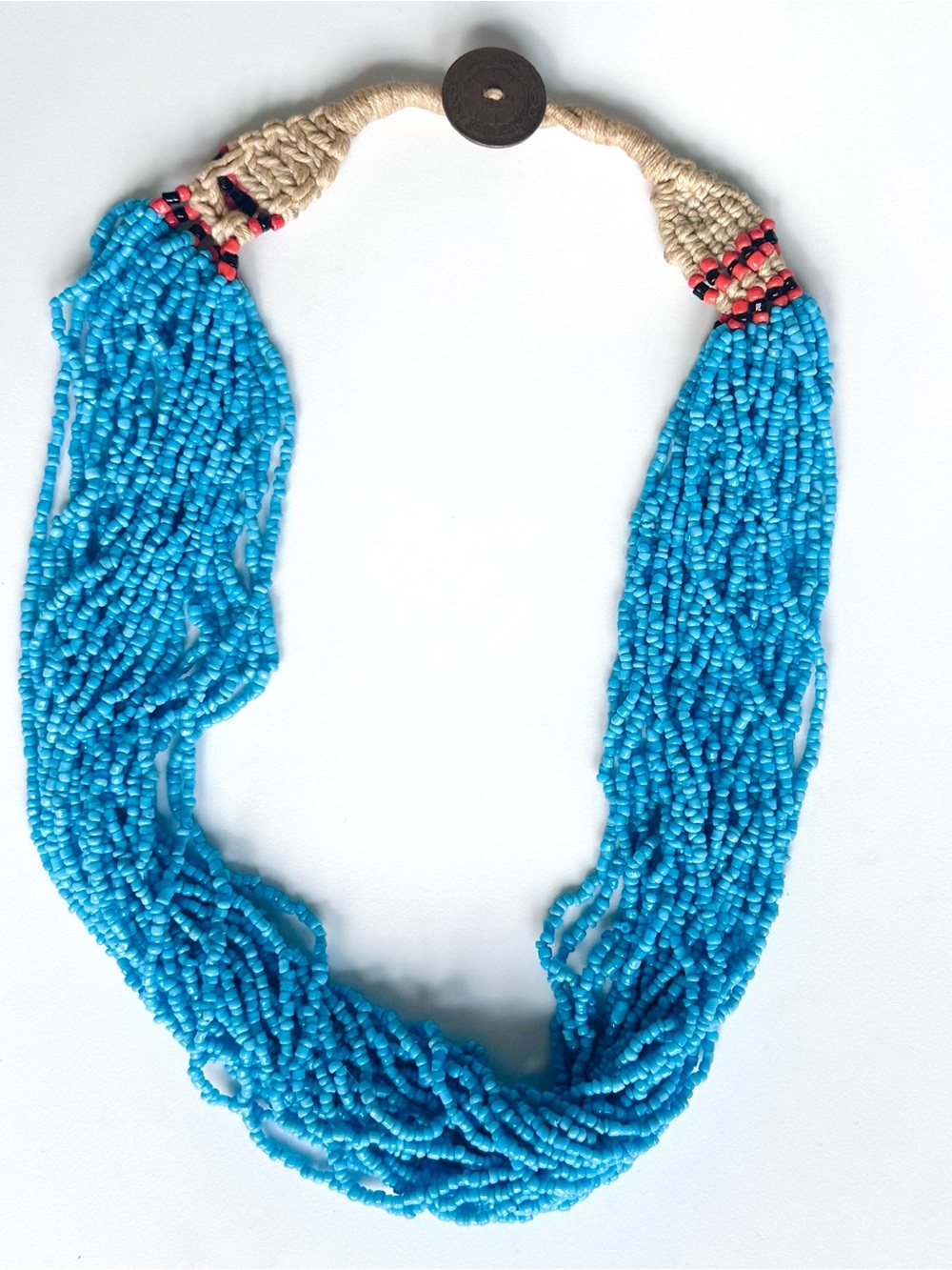 Handcrafted Konyak Naga Turquoise Multi-Strand Beaded Necklace